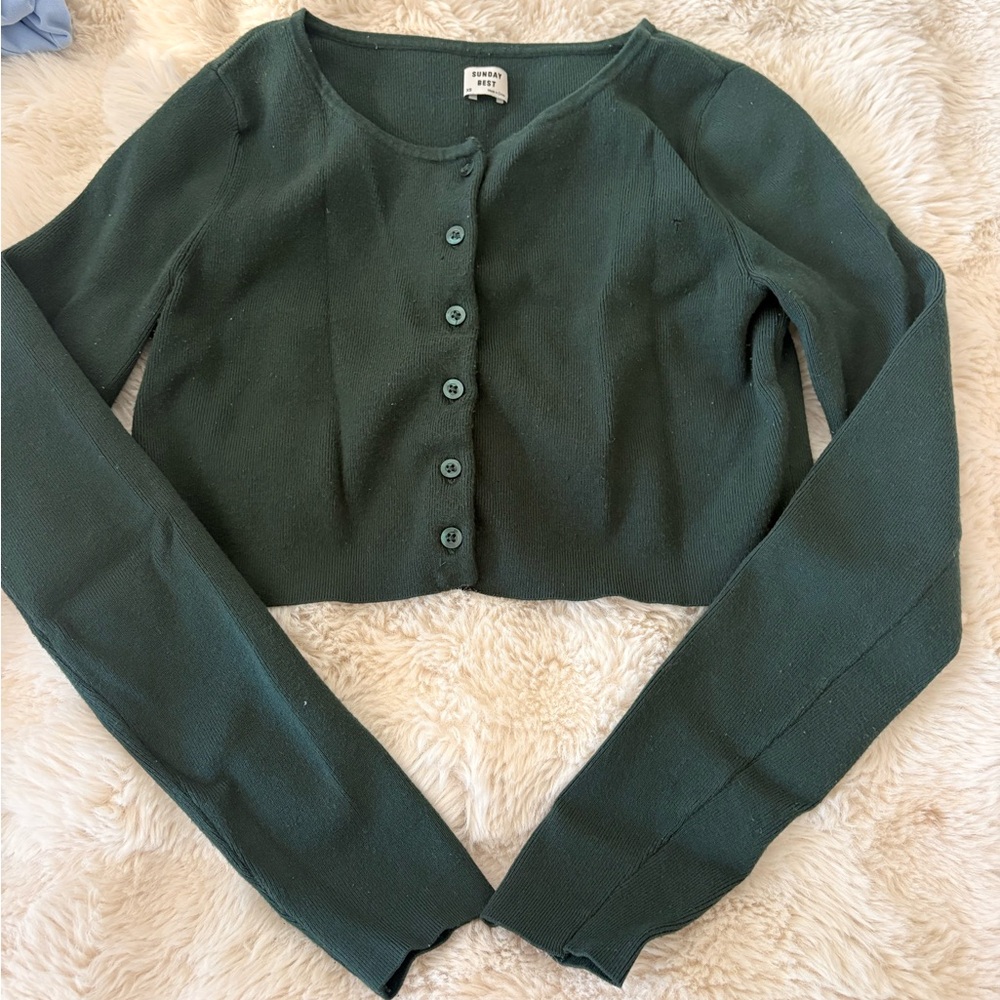 Sunday Best Forest Green Knit Top